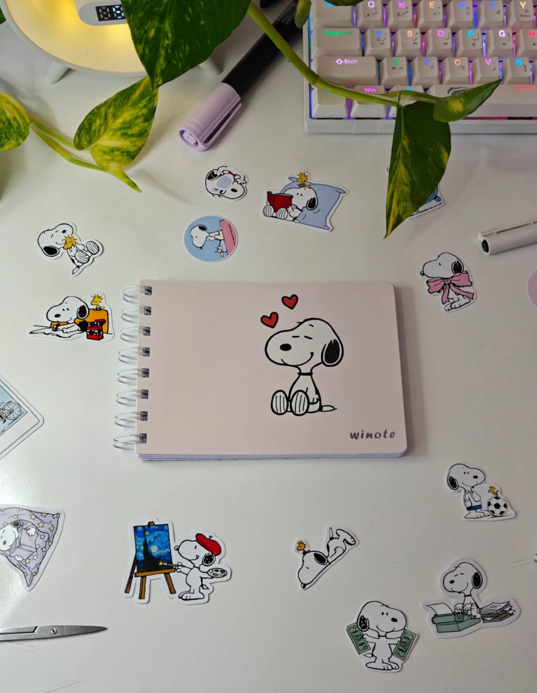 Snoopy mini notebook and stickers